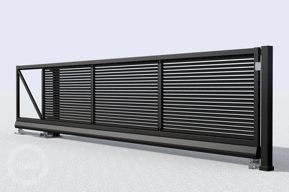 horizontalna vrata od alu letvica sa »TV« profilom - H-line ALU-TV-40-3